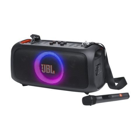 JBL PartyBox On-the-Go Essential 帶內建燈光和無線麥克風的 可攜式 派對喇叭 